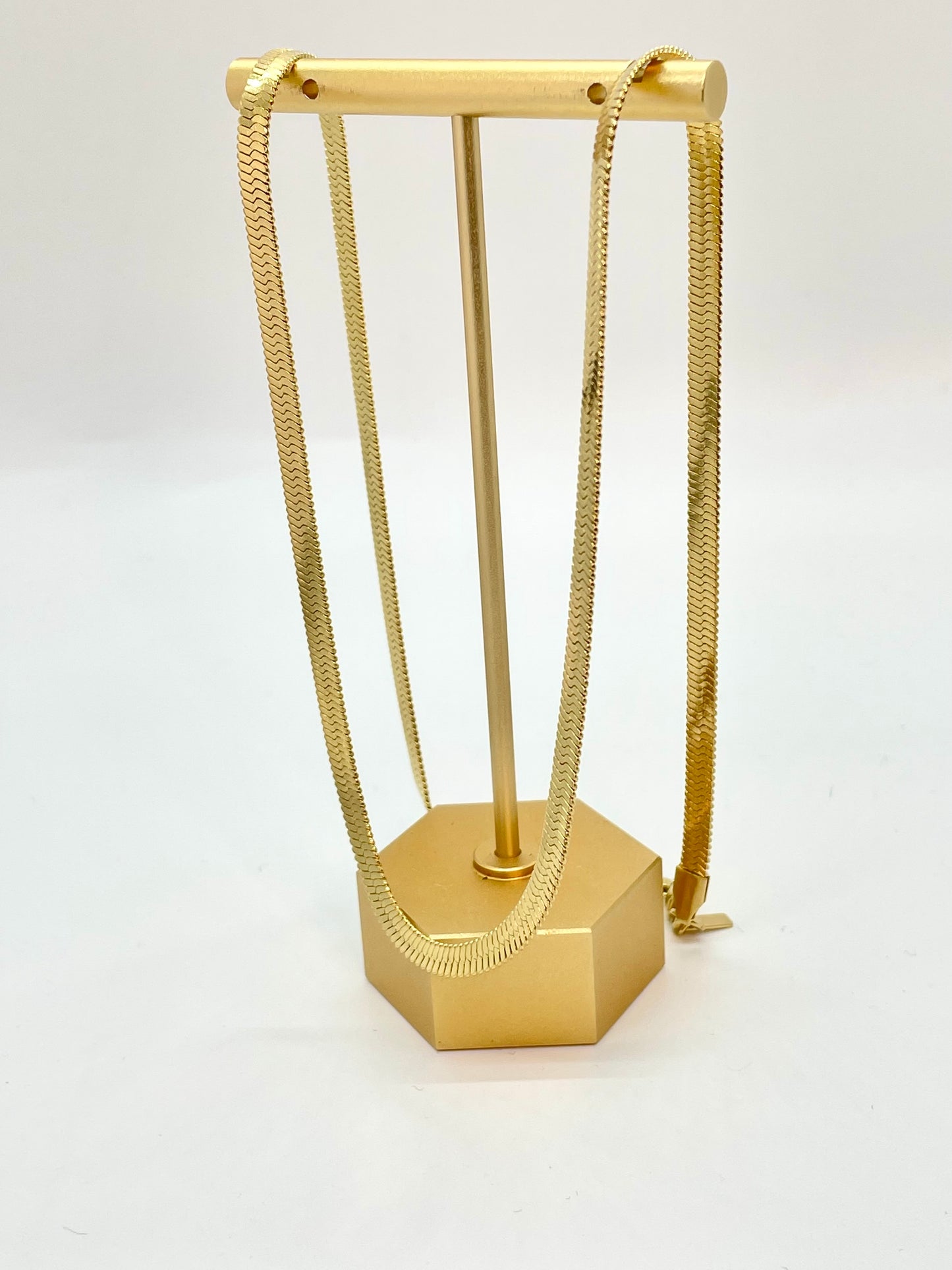 Gold Herringbone Necklace