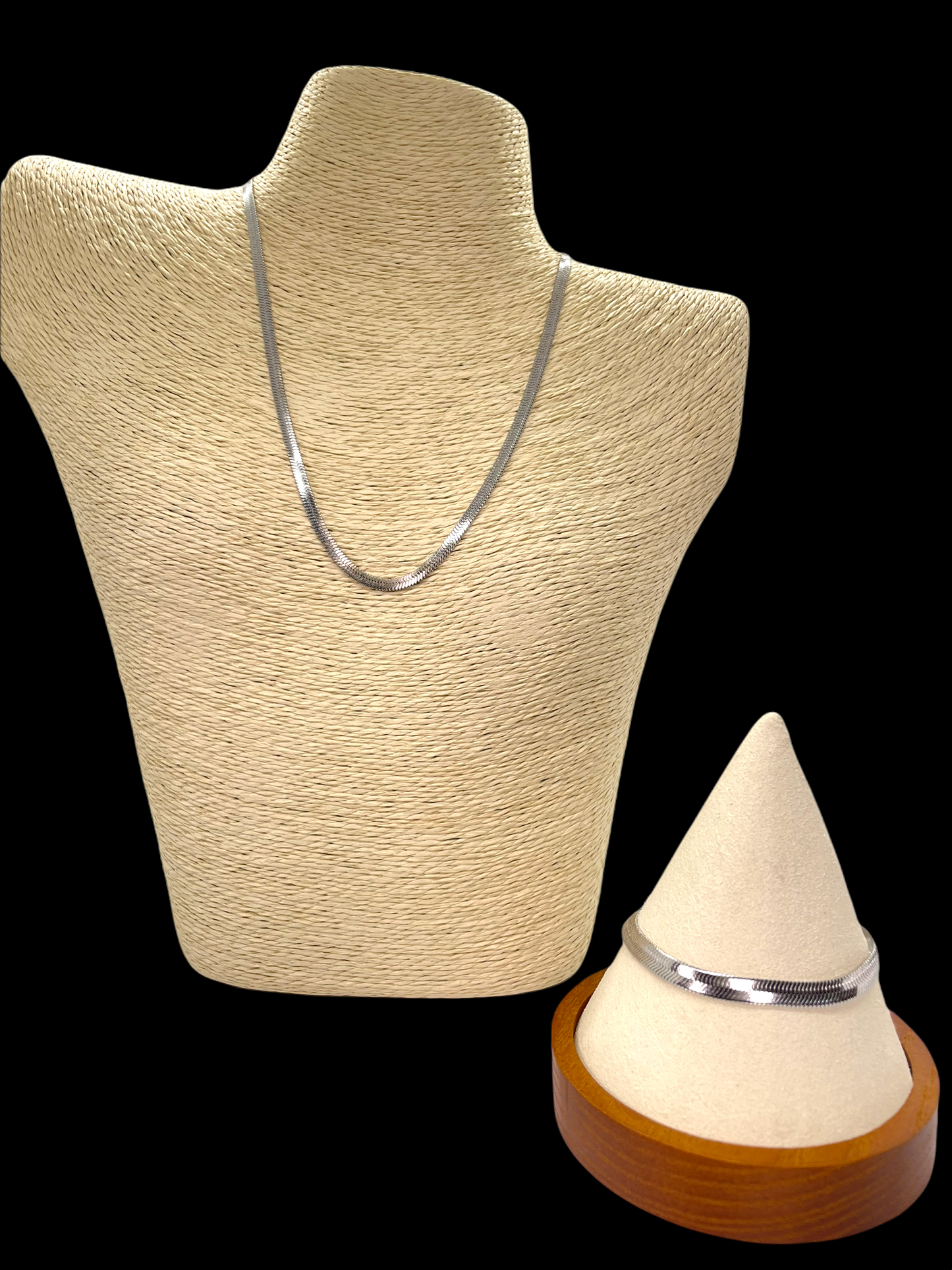 Silver Herringbone Necklace